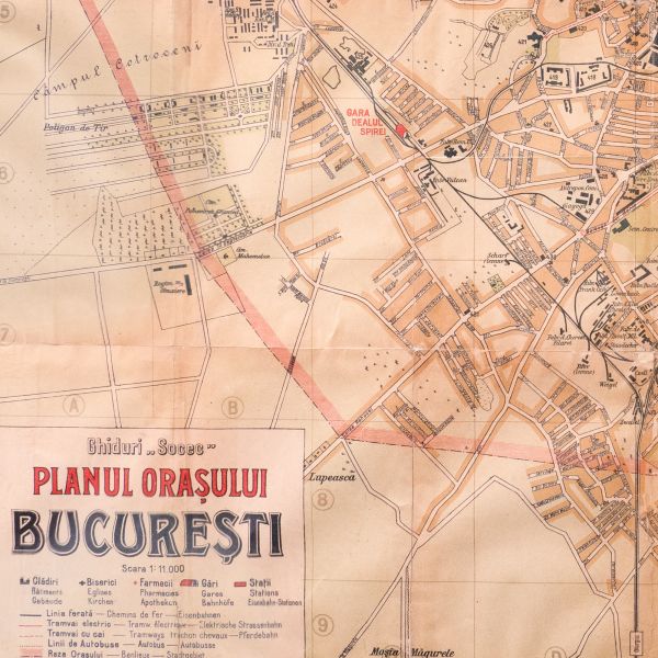 Planul orașului București din ghidul „Socec”, cca. 1930