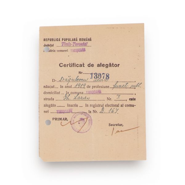 4 cărți de alegător, 1879-1969