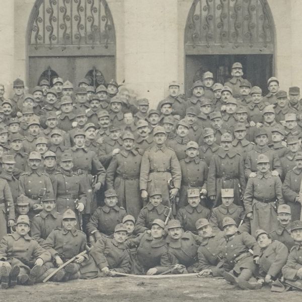 Inaugurarea Școlii de Jandarmerie din Oradea Mare, 14 decembrie 1919, fotografie de epocă