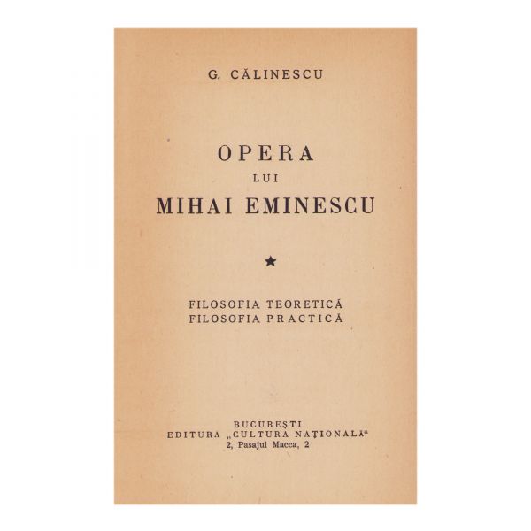 G. Călinescu, Opera lui M. Eminescu, 1935-1936, 5 volume