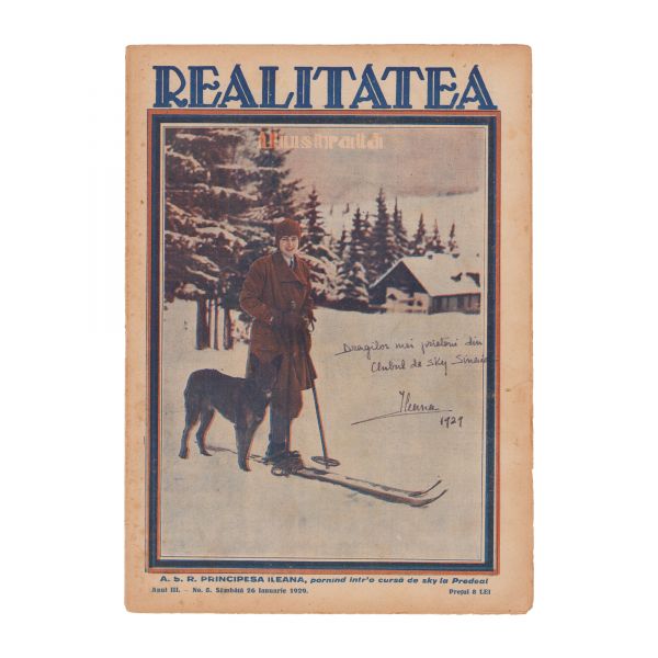 Publicația „Realitatea ilustrată”, Anul III, Nr. 5, 26 ianuarie 1929, cu dedicația principesei Ileana