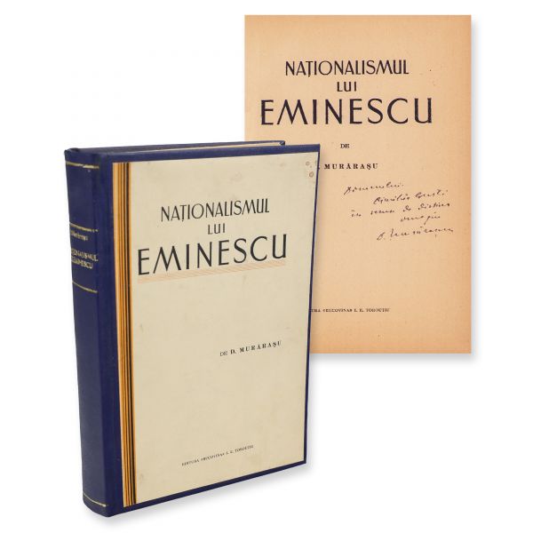 D. Murărașu, Naționalismul lui Eminescu, 1932, cu dedicație pentru Dimitrie Gusti