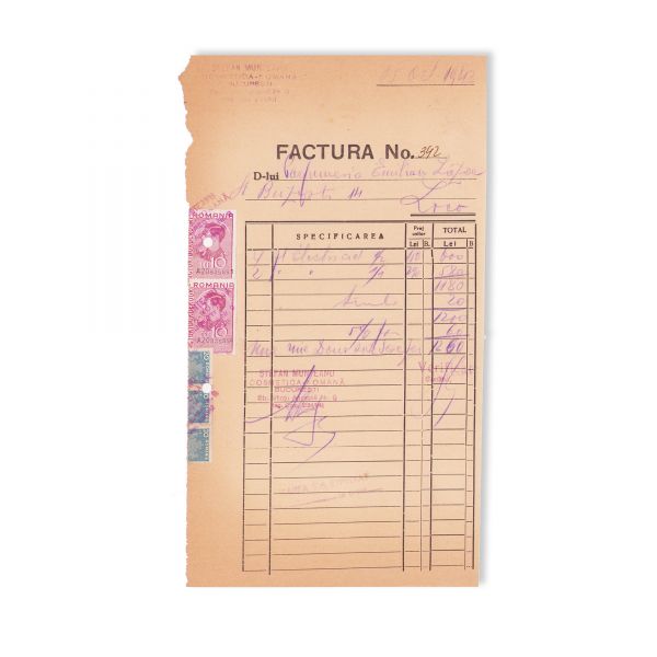 Leonida & Co., Auto-Mecanica, Rudolf Schmidt & Co., Indrochim, 19 facturi, chitanțe, bonuri și fișe de prezentare