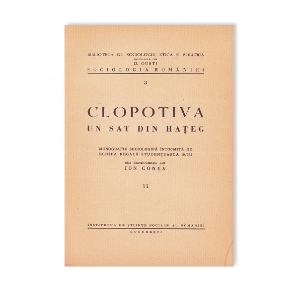 Ion Conea, Clopotiva un sat din Hațeg, 1940, două tomuri