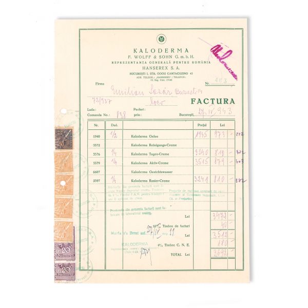 Herczeg, Compris, Odol, Mirade, Kaloderma, Schmoll Pasta, 10 facturi de epocă