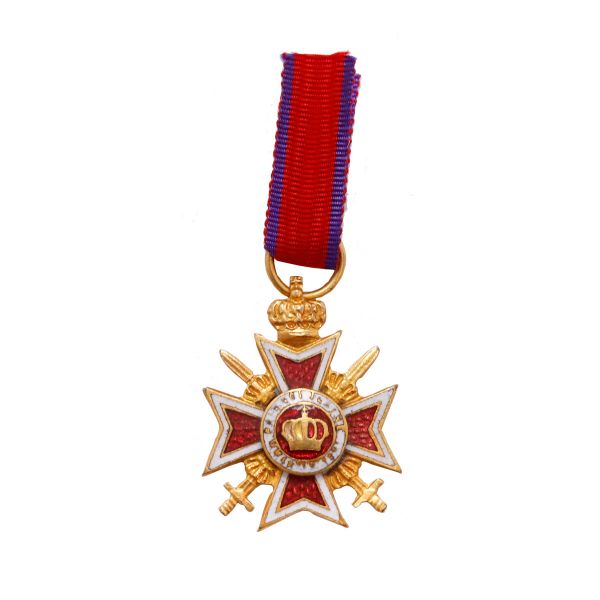 Miniatura ordinului „Coroana României”, în grad de ofițer, model de război