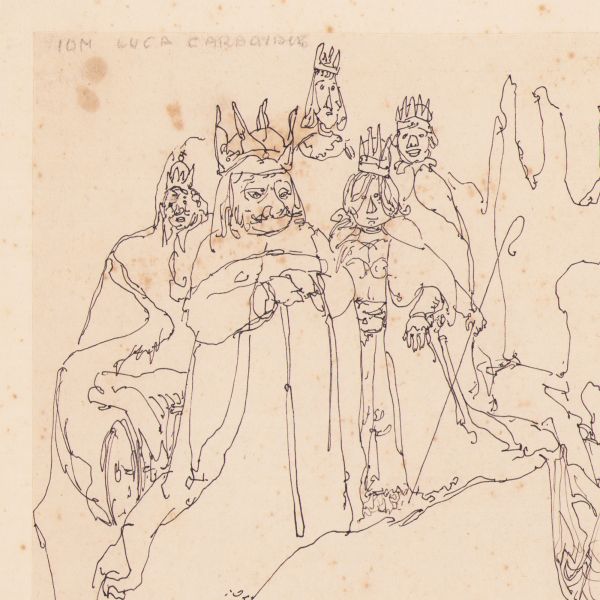 Mihail D. Gion, scenă din I. L. Caragiale + B. P. Hasdeu, două lucrări de grafică