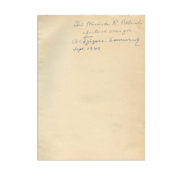 Al. Tzigara-Samurcaș, Din viața regelui Carol I, 1939, cu dedicație