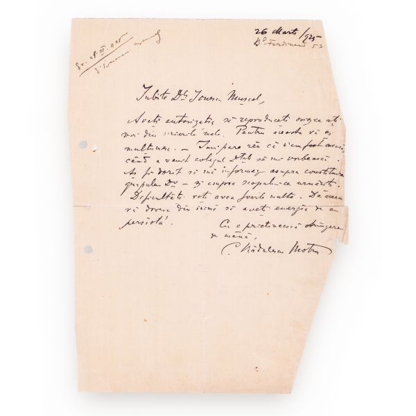 Constantin Rădulescu Motru, două scrisori pentru Petre Ionescu-Muscel, 1925