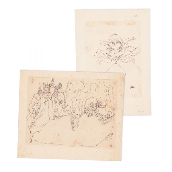 Mihail D. Gion, scenă din I. L. Caragiale + B. P. Hasdeu, două lucrări de grafică