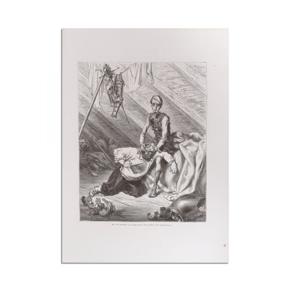 Miguel de Cervantes Saavedra, L'ingénieux hidalgo don Quichotte de la Manche [Iscusitul hidalgo Don Quijote de La Mancha], două tomuri, 1869
