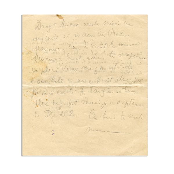 Jeana Eliade, scrisoare pentru Mircea Eliade, 19 august
