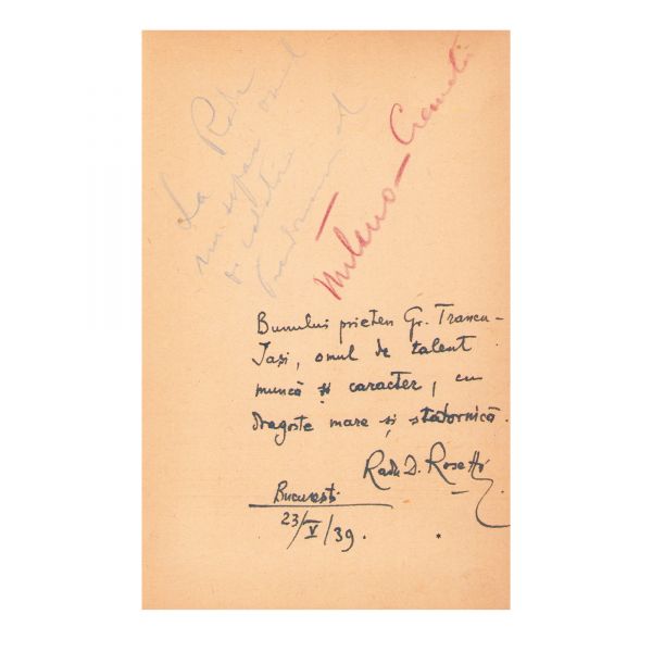 Radu D. Rosetti, Instantanee turistice, cu dedicație pentru Gr. Trâncu-Iași 