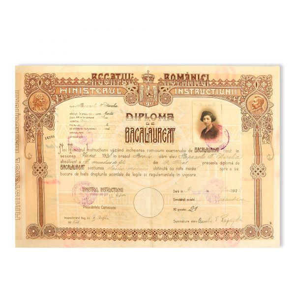 Papazolu T. Aurelia, diplomă de bacalaureat și licență, 1928-1938