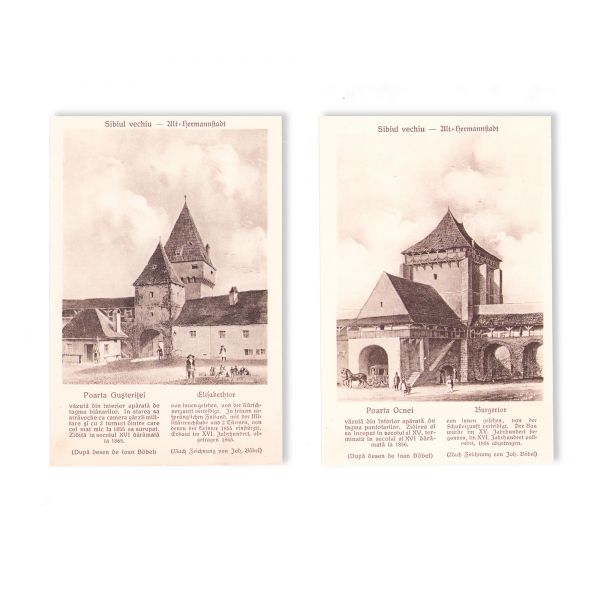Orașul Sibiu, colecție de 124 de fotografii tip carte poștală