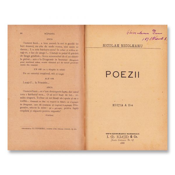 I. L. Caragiale, Năpasta, 1890, prima ediție, piesă rară