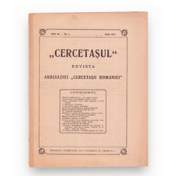 Publicația „Cercetașul”, trei numere, 1915-1919