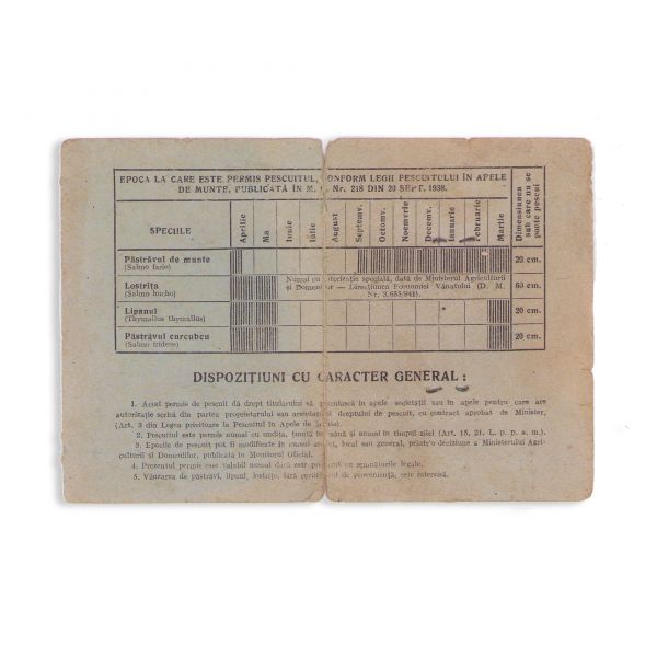 Două permise de pescuit în apele de munte, 1946-1948