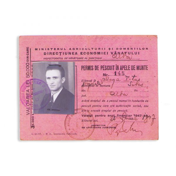 Două permise de pescuit în apele de munte, 1946-1948