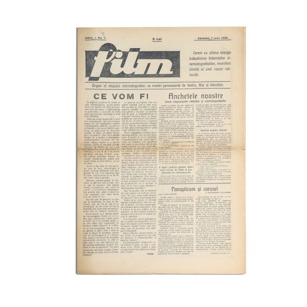 Publicația „Film”, Anul 1, Nr. 1, 7 iunie 1930