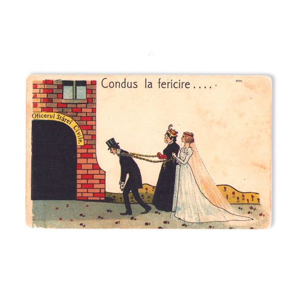 Întâmplări comice, șase cărți poștale ilustrate - piese de colecție foarte rare