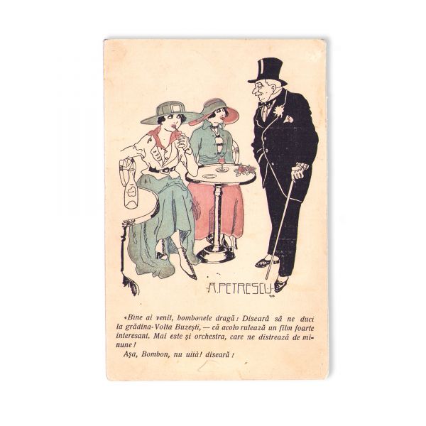 Întâmplări comice, șase cărți poștale ilustrate - piese de colecție foarte rare
