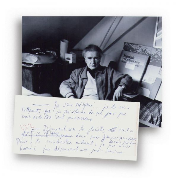 Emil Cioran, Să demoralizez planeta, asta am tot făcut în jocul meu fără rost..., filă manuscris