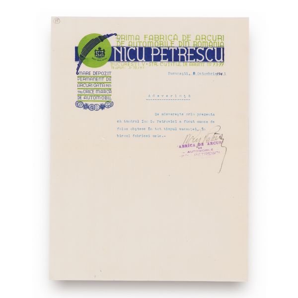 Theodor Atanasiu & Co., Industria de lemn Mundus și Borlova-Armeniș, „Nicu Petrescu”, trei documente 
