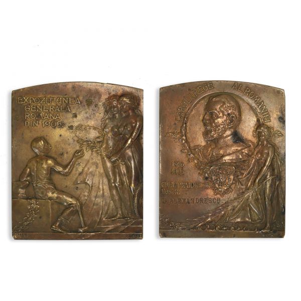 Expoziția Generală Română din 1906, plachetă din bronz, gravori R. Cizek și Resch