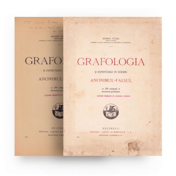 Henric Stahl, Grafologia și expertizele în scrieri, 1931, cu dedicație