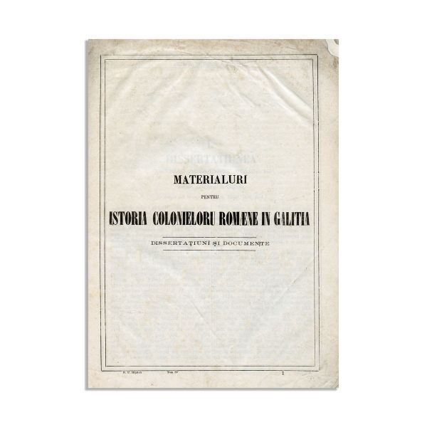B. P. Hașdeu, Arhiva istorică a României, 4 volume, 1864-1867