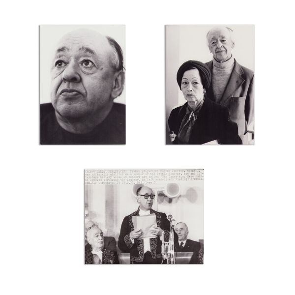 Eugen Ionescu și soția acestuia, trei fotografii de presă
