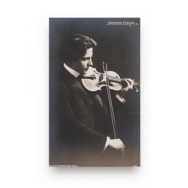 George Enescu, scrisoare olografă, 1912 + fotografie tip carte poștală