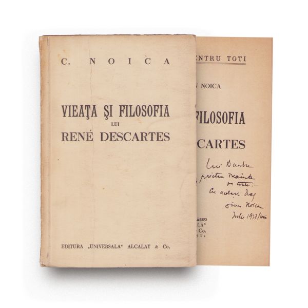 C. Noica, Viața și filosofia lui René Descartes, 1937, cu dedicație olografă