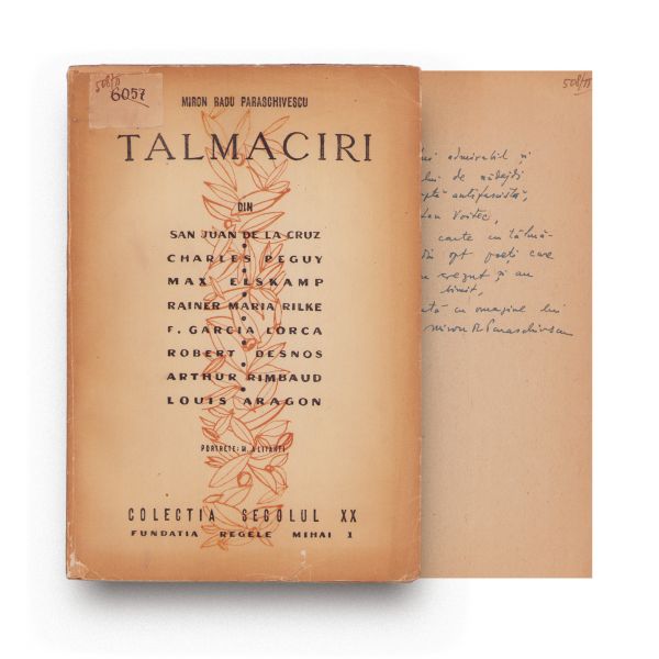 Miron Radu Paraschivescu, Tălmăciri din opt poeți europeni, 1946, cu dedicație pentru Ștefan Voitec