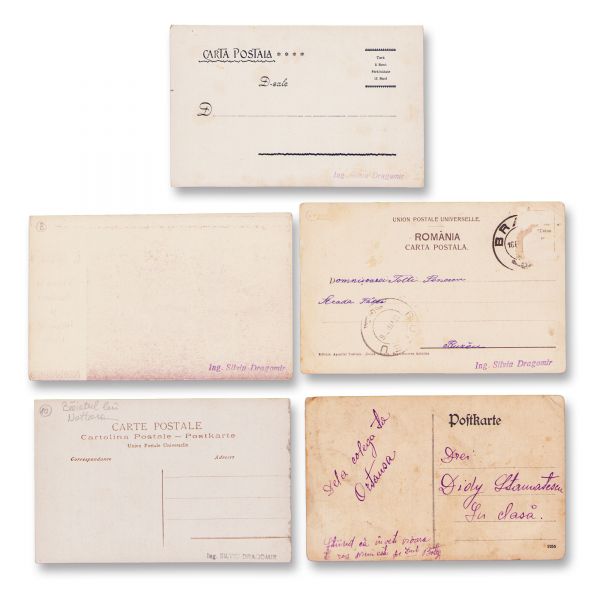 Muzicienii Theodor Fuchs, Constantin C. Nottara, Stefi Geyer, cinci cărți poștale fotografice