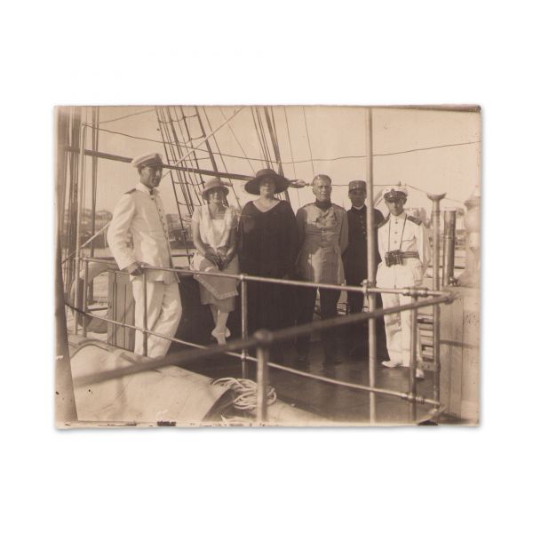 Vizita Țarului Nicolae al II-lea la Constanța, două fotografii tip carte poștală, 1914 