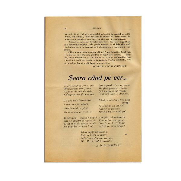 Publicația „Licăriri”, Anul 1, Nr. 1, 1 decembrie 1935