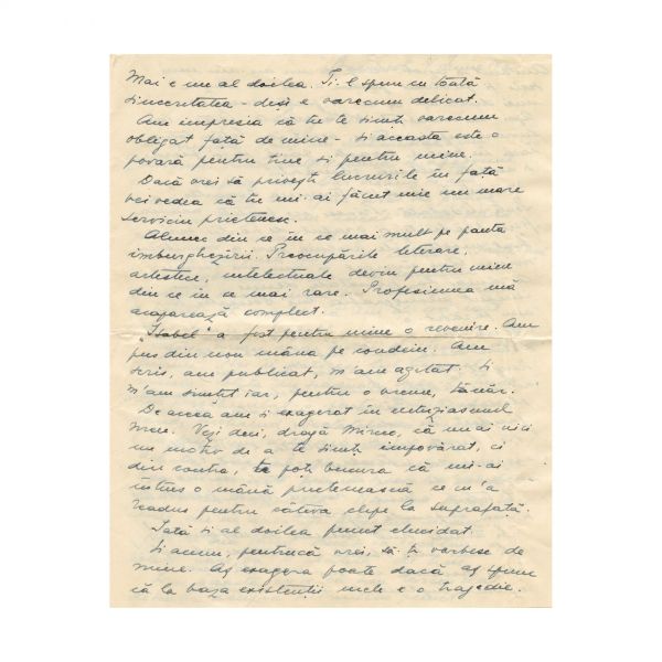 Mircea Eliade, scrisoare din partea lui Ionel Jianu, 1930