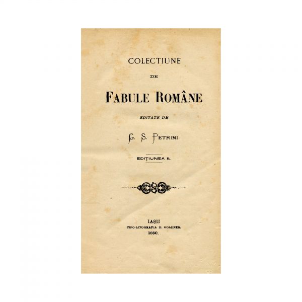 G. S. Petrini, Colecțiune de Fabule Române, 1880