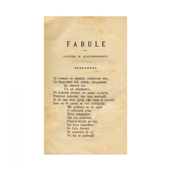 G. S. Petrini, Colecțiune de Fabule Române, 1880