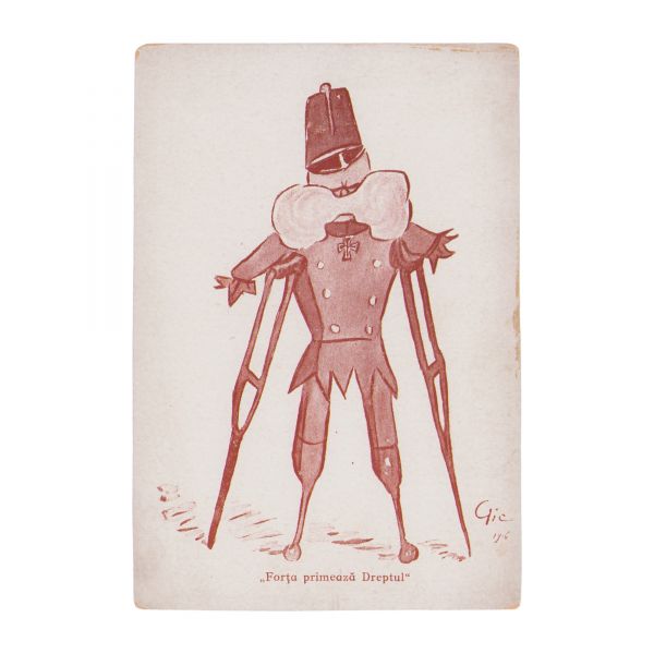 Franz Joseph, Adolf Hitler, două cărți poștale cu caricaturi, cca. 1916 - 1945 