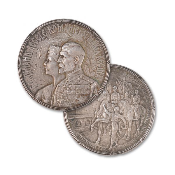 Încoronarea regelui Ferdinand I și a reginei Maria, medalie din argint, gravorul C. Kristescu