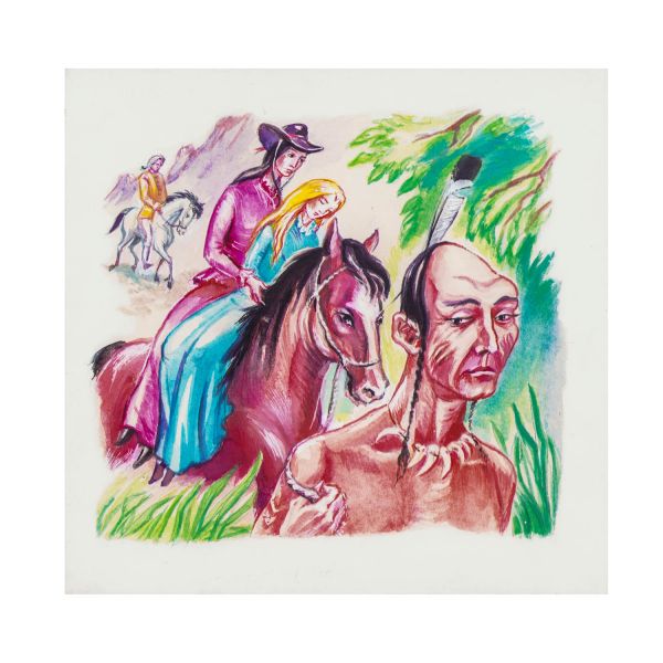 J. F. Cooper, Ultimul mohican, ilustrație realizată de Adrian Ionescu