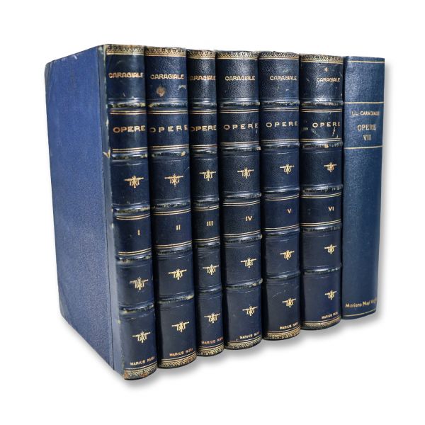 I. L. Caragiale, Opere, ediție îngrijită de Paul Zarifopol și Șerban Cioculescu, 7 volume, cu dedicația lui Șerban Cioculescu pentru Mariana Nuși Vintilă