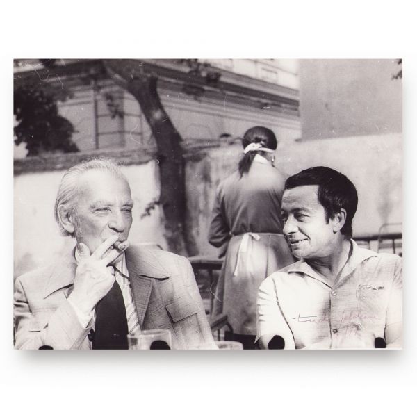 Geo Dumitrescu și Eugen Jebeleanu, 4 fotografii de epocă, 1980