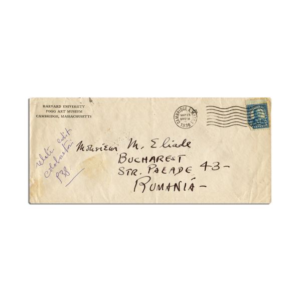 Benjamin Rowland Jr., scrisoare pentru Mircea Eliade, 13 mai 1938