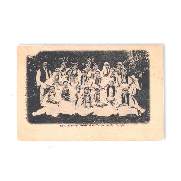 Corul Asociației „Îndrumarea”, ceremonie la monumentul de la Preszaka și alte adunări, patru fotografii tip carte poștală, perioada 1900-1906