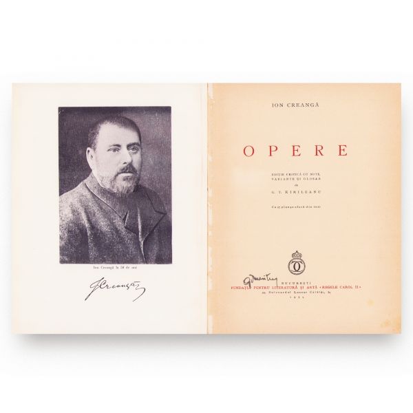 Ion Creangă, Opere, 1939, cu semnătura olografă a lui Geo Dumitrescu