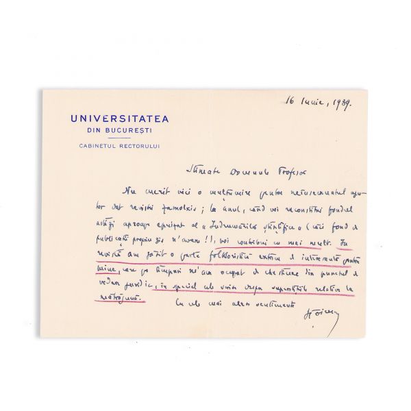 Constantin C. Stoicescu, corespondență către Mircea Eliade, 16 iunie 1939 